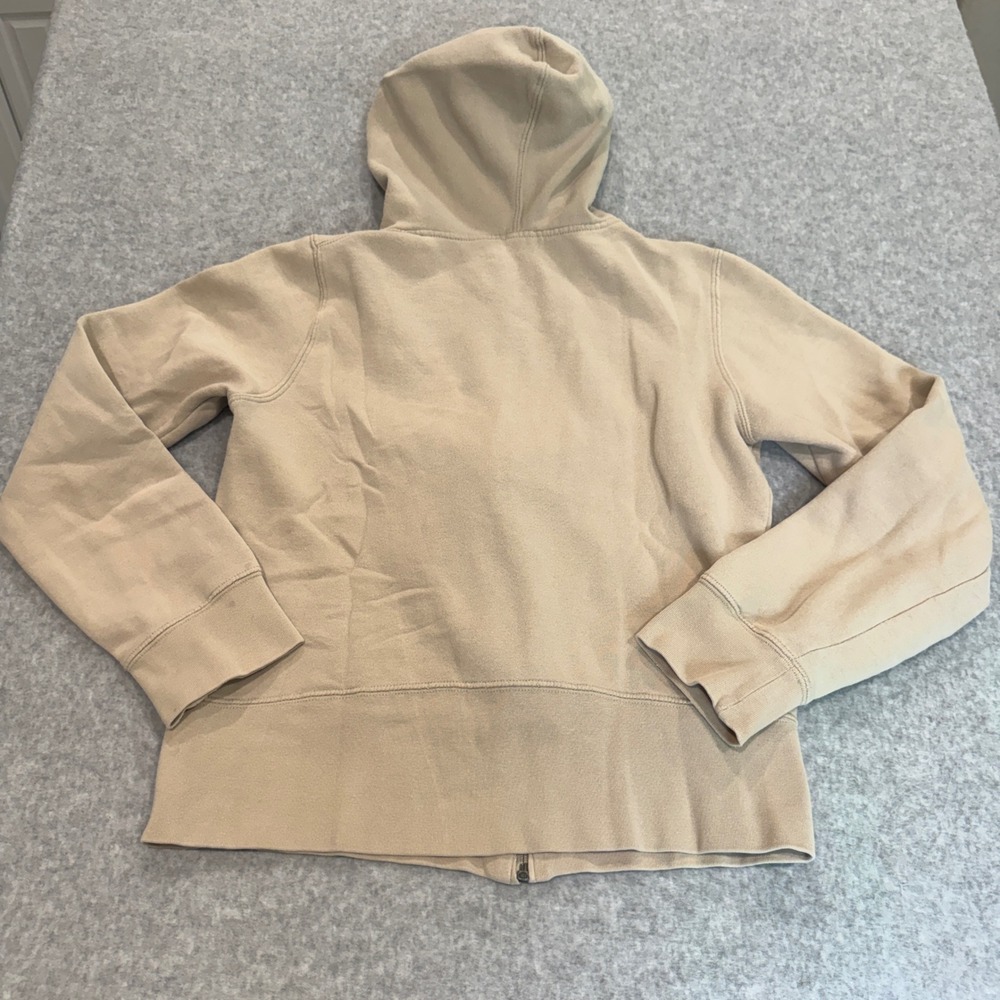 Y2K Hurley Womens Zip Up Hoodie Tan Beige Purple Graphic Logo Skater - Picture 7 of 8